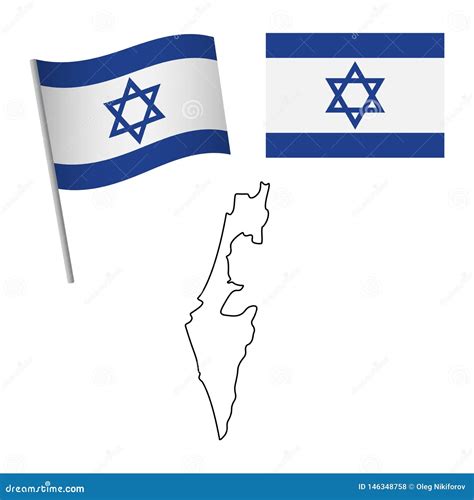 Israel Flag And Map Stock Illustration Illustration Of Official