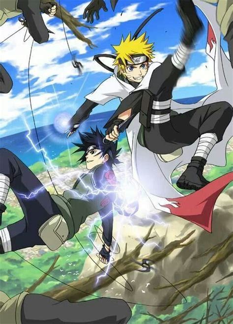 Hokage Naruto And Sasuke Defending The Leaf Together Anime Anime
