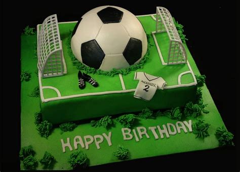 Apart from the ball design, a football cake may also depict a stadium with two goals on each side and players battling it out in the field. 27045 FOOTBALL SOCCER CREATIVE CAKE ART SPORTS CAKES ...