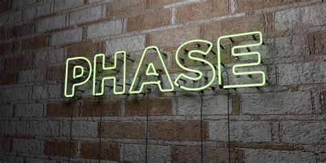 Phase Glowing Neon Sign On Stonework Wall 3d Rendered Royalty Free