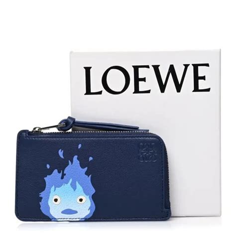 Loewe Howls Moving Castle Coin Cardholder Calcifer Blue Studio Ghibli