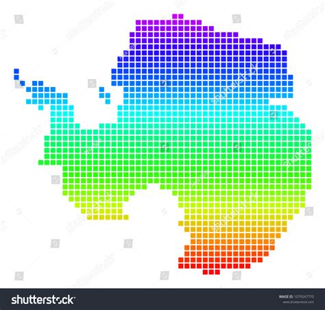Bright Rainbow Dot Antarctica Map Vector Stock Vector Royalty Free