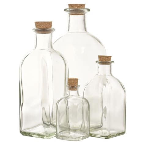 3 6 9 12 Glass Bottle Jars Vials Cork Lid Stopper Kitchen Food Storage Cruet Set Ebay