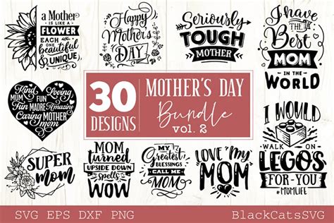 Mother's Day SVG bundle 30 designs | Pre-Designed Illustrator Graphics