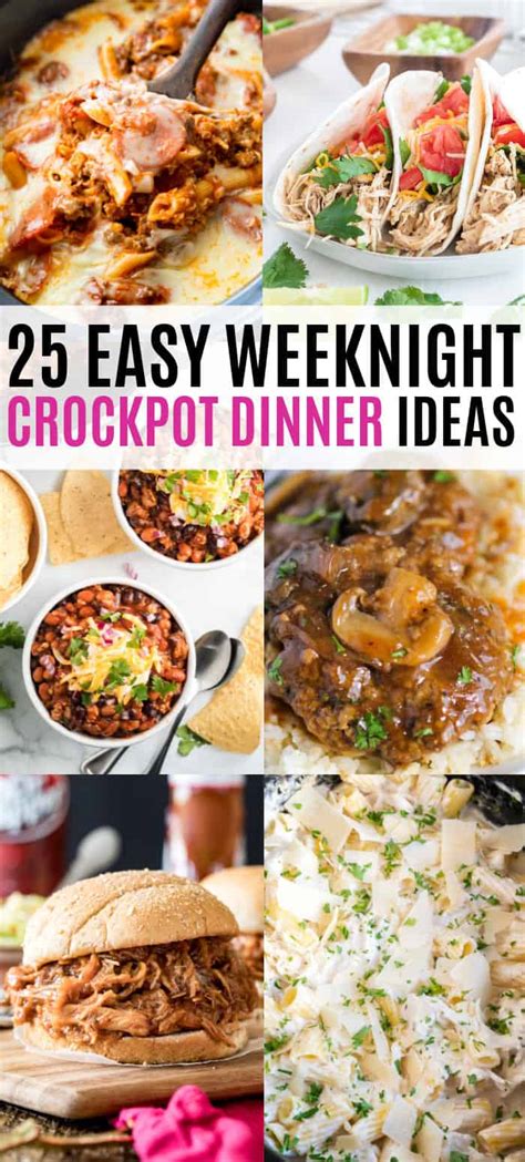 Enjoy our favorite crockpot dinners that make weeknights easier, from hearty soups. 25 Easy Weeknight Crockpot Dinner Ideas ⋆ Real Housemoms