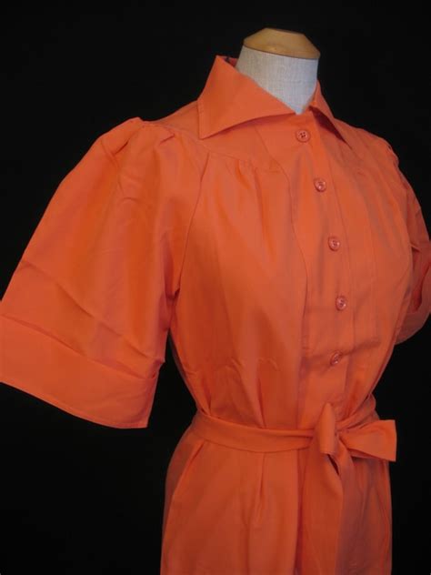 70s Waitress Uniform Dress S M In A Bright By Bigyellowtaxivintage