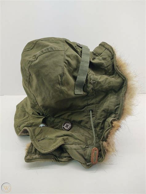 Korean War M1951 Fishtail Parka Hood Cold Weather Wolf Fur Us