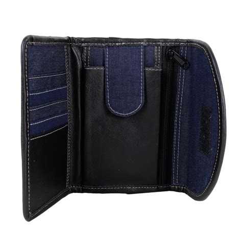 Check your macy's work schedule online, view. Denim & Black Vegan Leather Cheque Book Holder - Curated ...