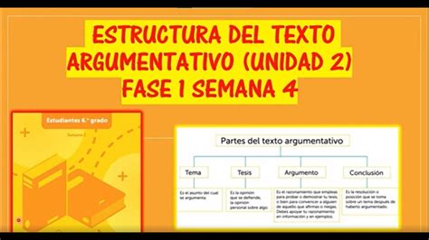 Estructura Del Texto Argumentativo Unidad 2 Fase 1 Semana 4 Sexto