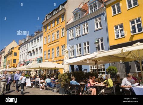 Copenhagen Denmark Eu Visitors Dining Out In Summer Sunshine At Open