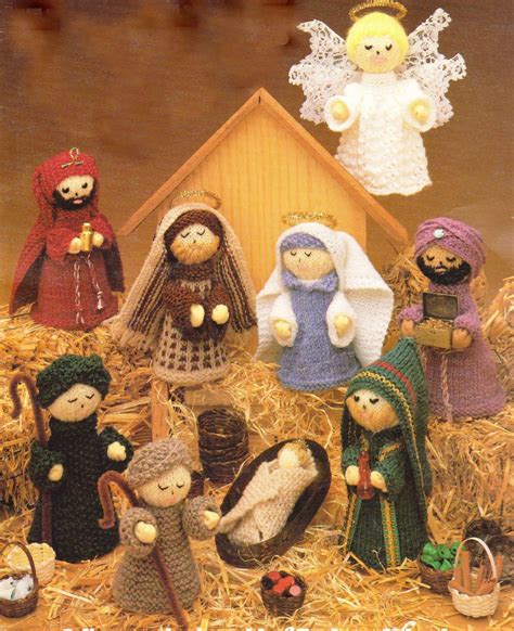 Nativity Knitting Pattern 9 Figures Easy To Knit Etsy Christmas