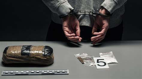 premium photo hands of a male drug dealer are handcuffed the fight against drugs and crime