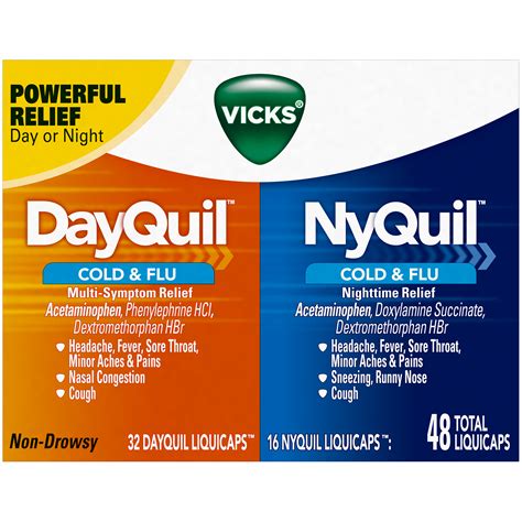 Vicks Dayquil And Nyquil Cold And Flu Liquicaps Combo Pack