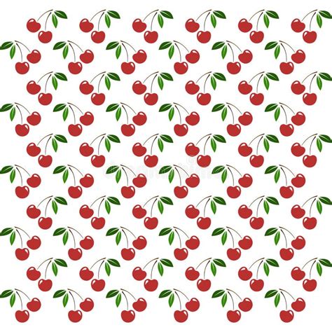 Seamless Vector Pattern With Cherry Stock Vector Illustration Of