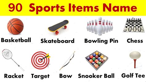 Sports Items Name In English With Picture Sports Equipment Name With Picture YouTube
