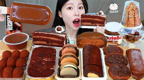 Asmr Mukbang 편의점 초콜릿 디저트 초코 아이스크림 마카롱 케이크 먹방 And 레시피 Chocolate Dessert