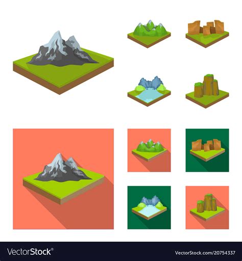 Mountains Rocks And Landscape Relief Royalty Free Vector