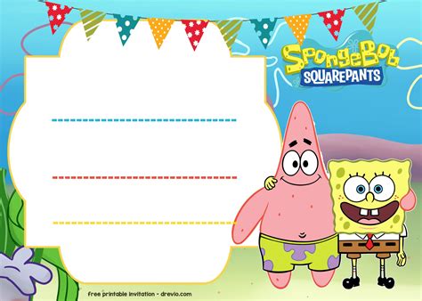 Free Spongebob Birthday Invitation Template Download Hundreds Free