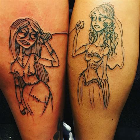 Tattoo Halloween Spooky Best Friend Bffs Sally Nightmare Before