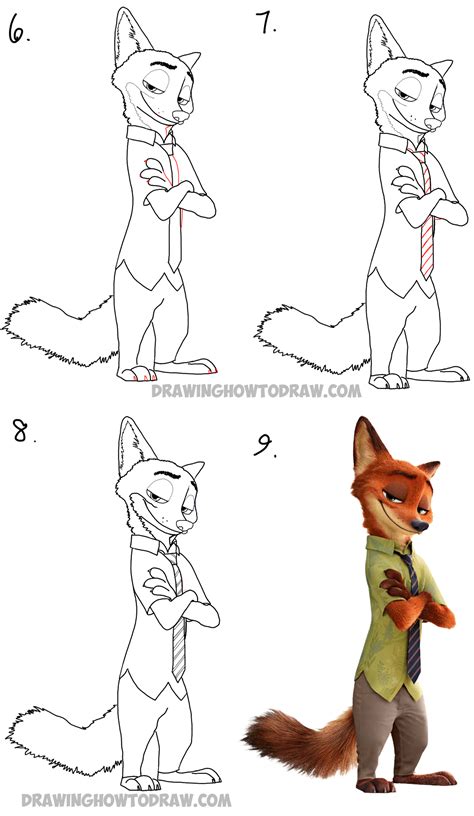 How To Draw Nick Wilde From Zootopia Easy Step By Step Drawing