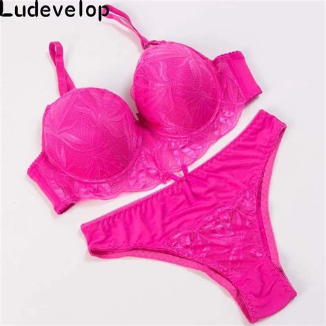 new sexy bra set push up vs bra thong lace embroidery french romantic brassiere women s