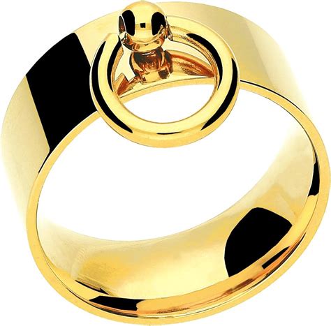 Stainless Steel Ring Of O Gold Broad Fetish Jewellery Sizes H 1