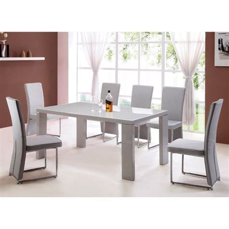 giovanni grey high gloss dining table   grey dining