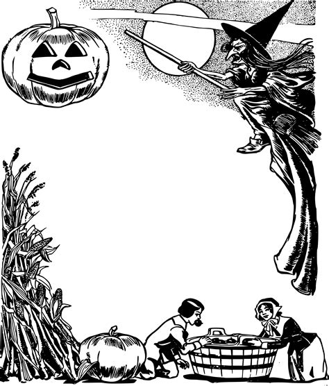 Black and white jack o'lantern. Halloween Border PNG Transparent Images, Pictures, Photos ...
