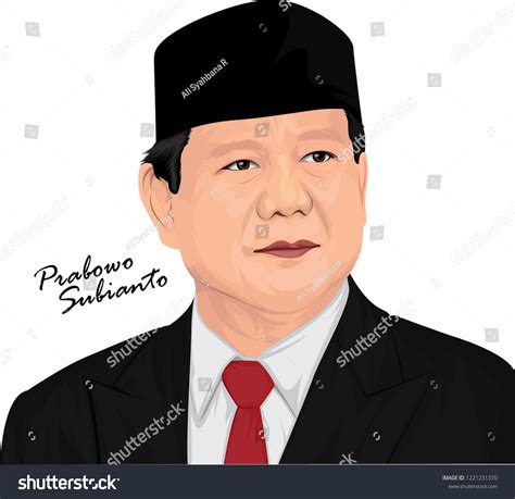 prabowo subianto indonesian president candidate 2019 stock vector royalty free 1221231370