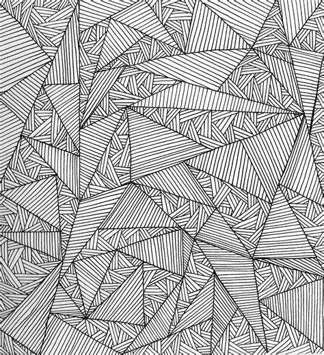 Geometric Pattern Fine Line Pen Drawing With Graphic Triangle Pattern
