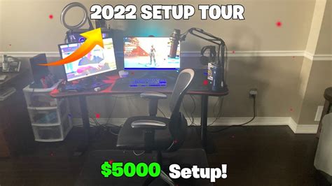 My New 2022 Fortnite Gaming Setup Tour 5000 Youtube
