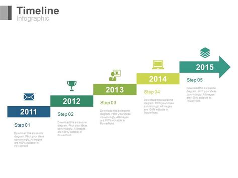Five Staged Arrow Stair Timeline With Years Powerpoint Slides Vrogue