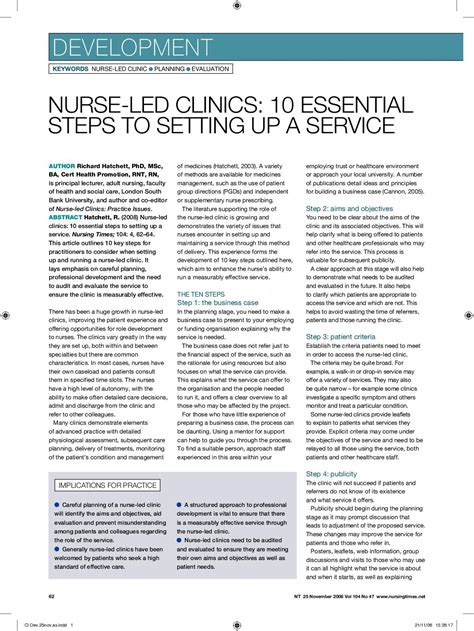 Calaméo Nurse Led Clinics 10 Essential Steps