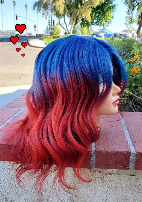 Red And Blue 💙 Cute Hair Colors Hair Blue And Red Hair