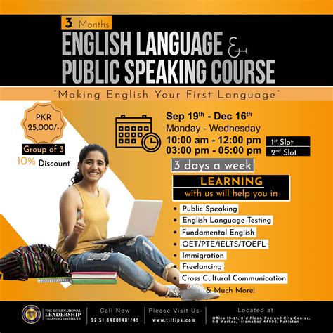 English Language And Public Speaking Course 3 Months Sep 2022 Tilti