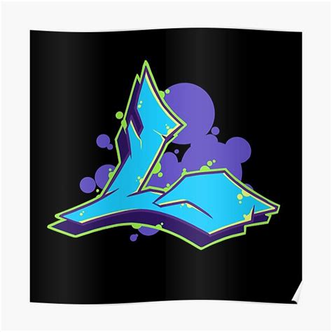 Letter L Graffiti Street Art Style Blue Poster For Sale By