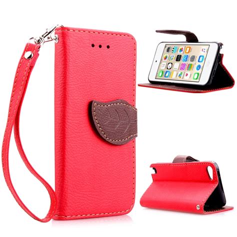 Stylish Pu Leather Stand Cover For Apple Ipod Touch 6 With Card Slots