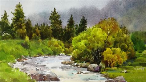 Watercolor Landscape Painting Tutorial Step By Step Painting