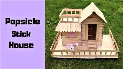 How To Make A Popsicle Stick House Popsicle Stick House Tutorial Youtube