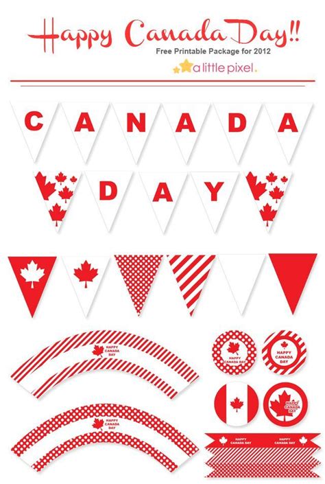 free canada day printable package a little pixel canada day party canada party canada day