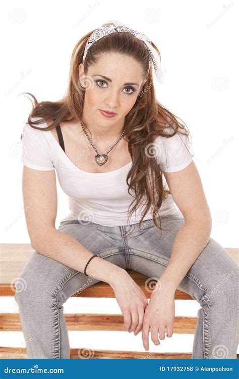 Woman Sitting Leaning Forward Royalty Free Stock Photos Image