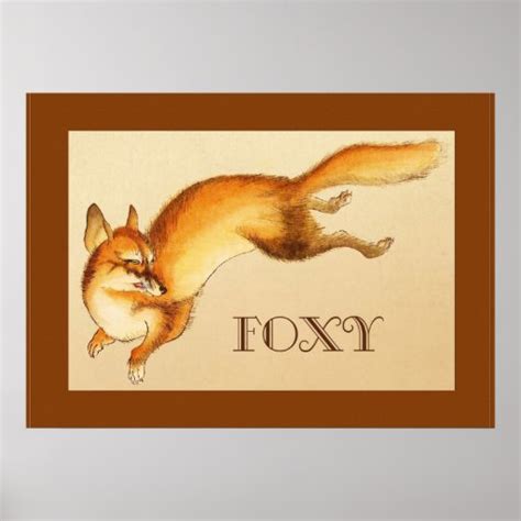 Foxy Vintage Japanese Sketch Of A Fox Poster Zazzle