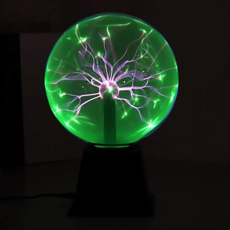 8 Inches Green Light Plasma Ball Electrostatic Voice Controlled Desk