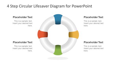 4 Step Circular Lifesaver Diagram For Powerpoint Slidemodel