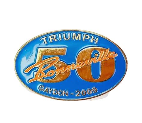 Triumph Bonneville 50th Anniversary Pin Badge Blue Classic Triumph Pin
