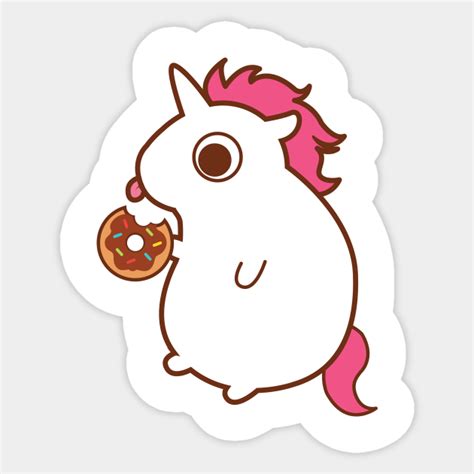 Unicorn Eating A Donut Unicorn Sticker Teepublic
