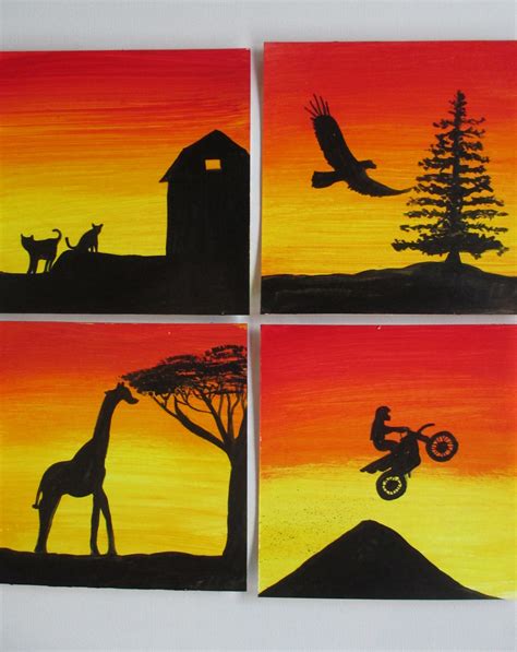 Silhouette Canvas Painting At Explore Collection