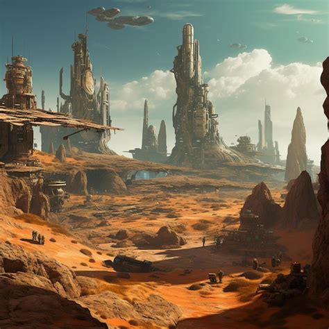 Premium Ai Image A Colony On An Alien Desert Planet