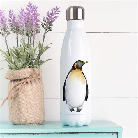 Penguin Water Bottle By Doodlecardsboutique