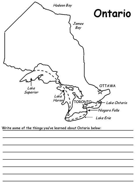 Ontario Map Coloring Page Geography Homeschool Social Studies